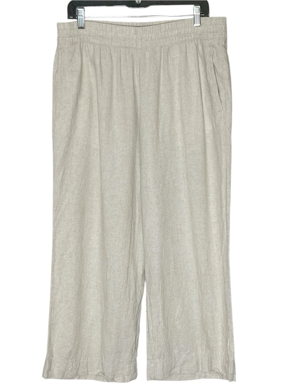 Old Navy comfort waist linen blend wide leg crop pants size LP